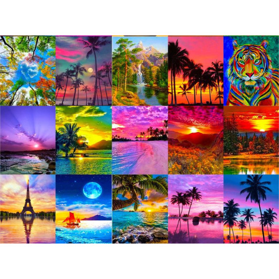 ID:290 - 新的DIY景觀系列5D鑽石繪畫跨境供應裝飾繪畫裝滿了鑽石刺繡大量和出色的價格製造商