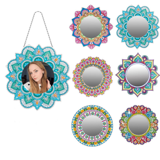 ID:223 - 5D鑽石鏡鏡曼達彩色鏡面晶體特殊形狀的鑽石DIY單面鑽石吊墜丙烯酸斑點