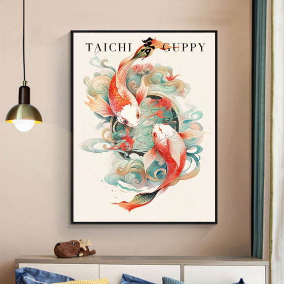 每年都有魚類鑽石繪畫手工diy5d tai tai tai double Fish Diamond Stickers裝飾繪畫懸掛著繪畫材料包裝